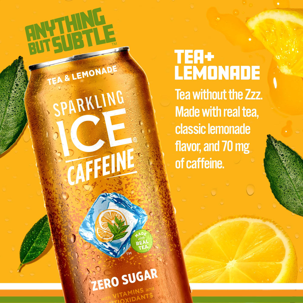 Sparkling Ice can pouring into a glass with refreshing fizz.