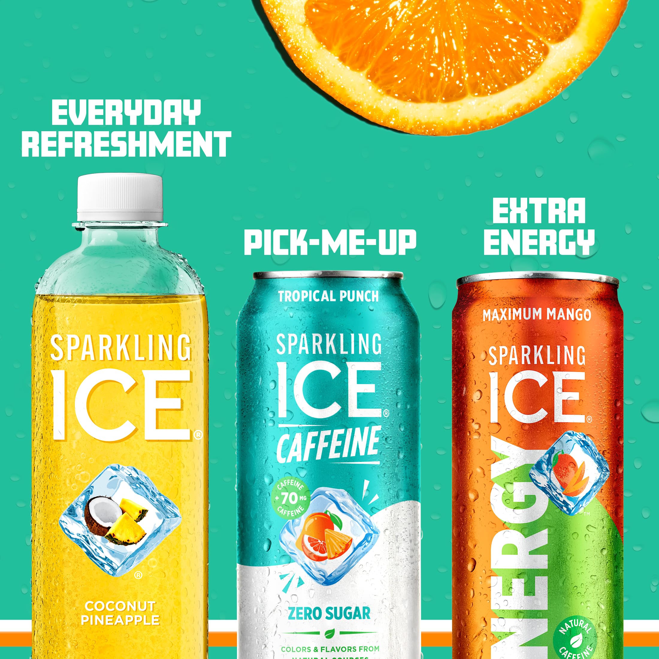 Sparkling Ice Caffeine Tropical Punch pack of 12 cans for sharing