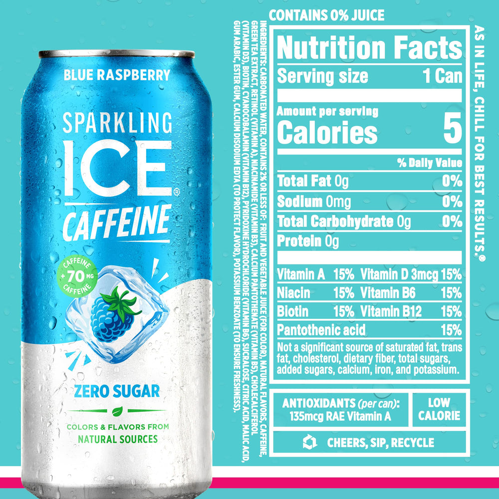 Sparkling Ice recyclable bottle symbol promoting sustainable packaging.