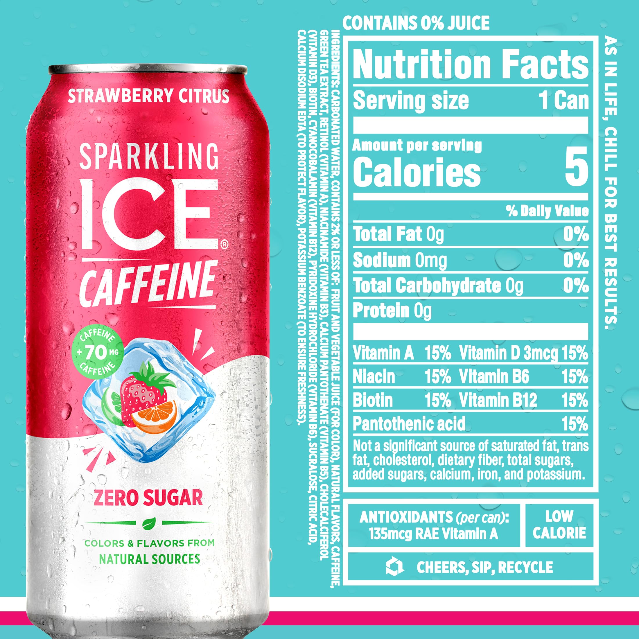 Sparkling Ice during workout break, cool and refreshing.
