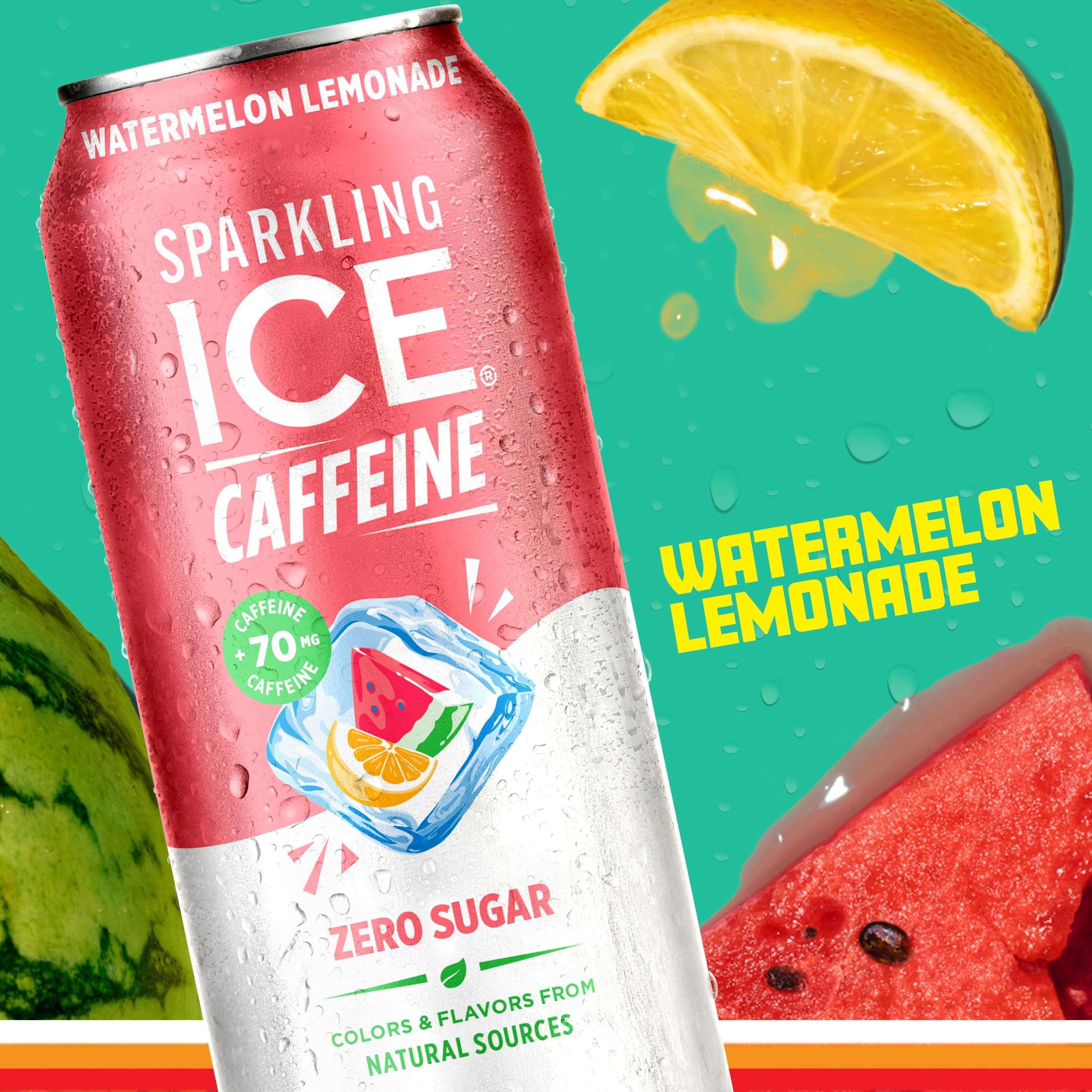 Sparkling Ice Caffeine Watermelon Lemonade outdoor scene, perfect for on-the-go refreshment