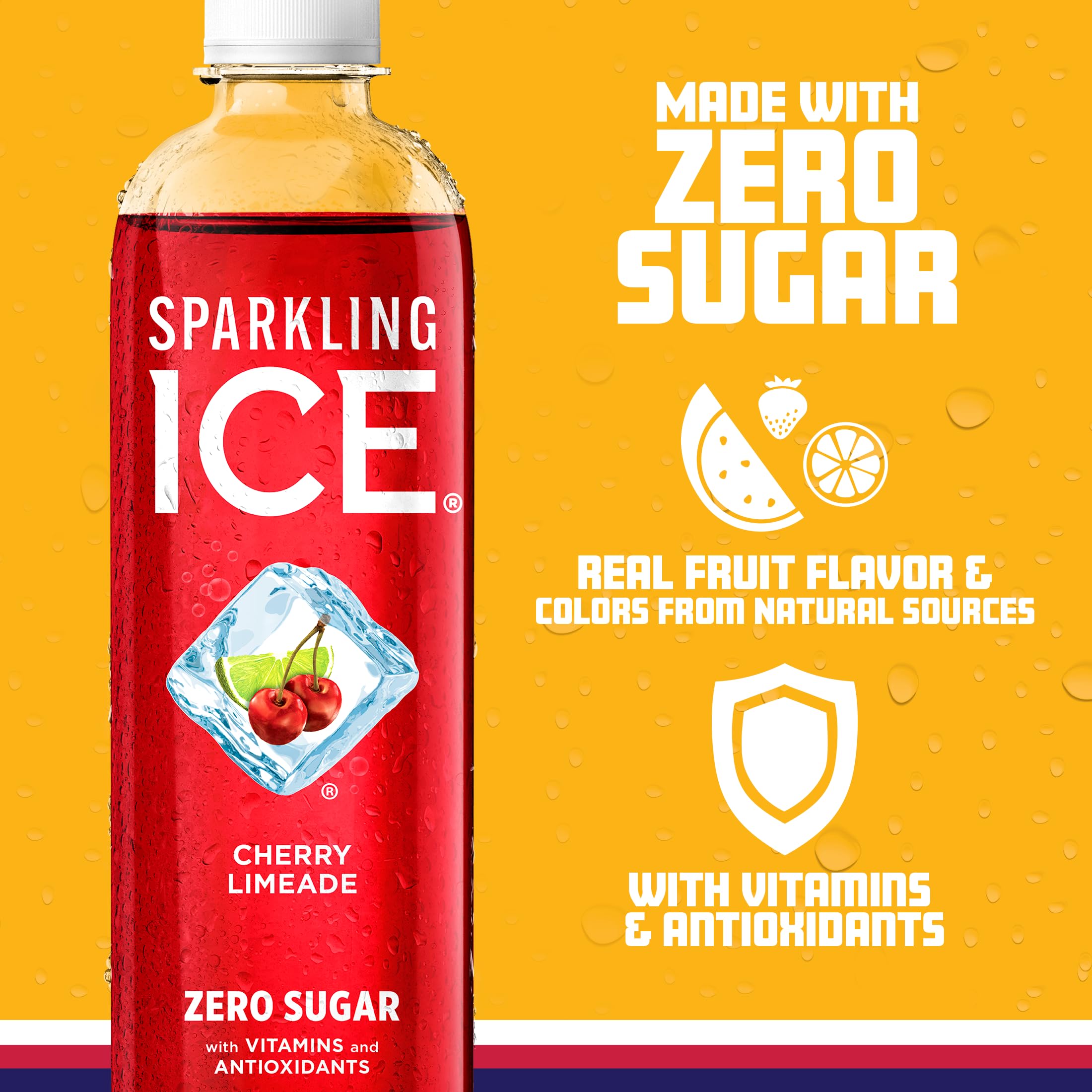 Chilled Sparkling Ice Cherry Limeade in a glass for a quick pick-me-up