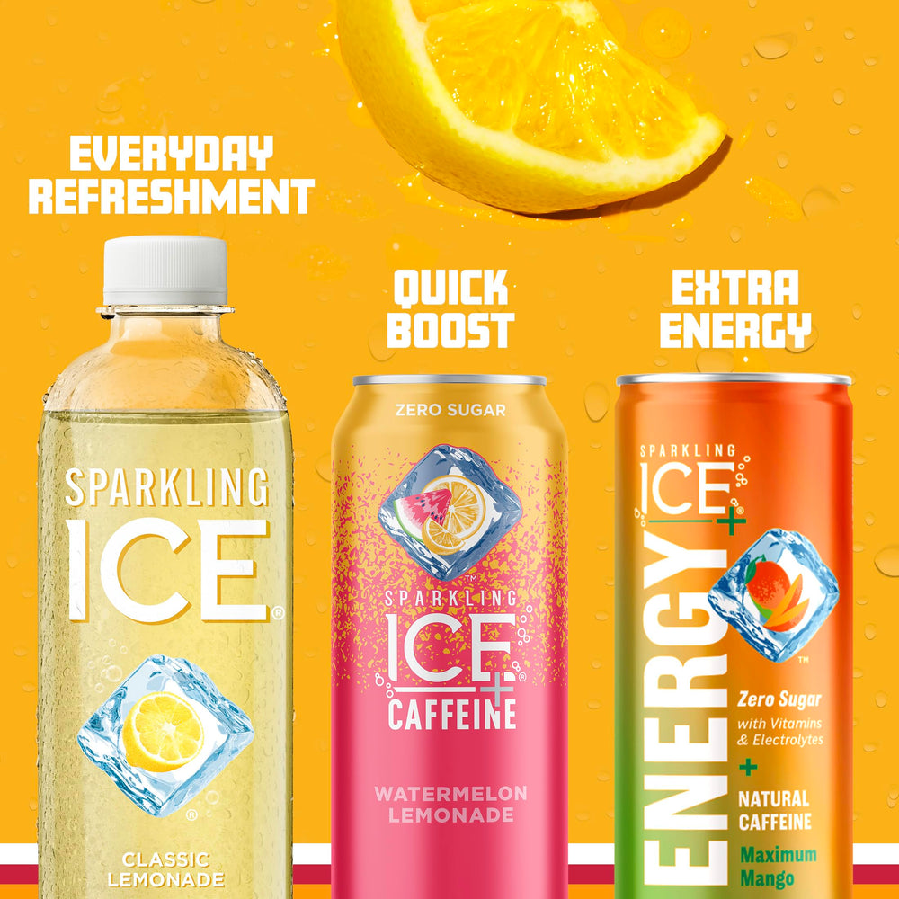 17 oz Sparkling Ice Classic Lemonade bottle pack for family gatherings.