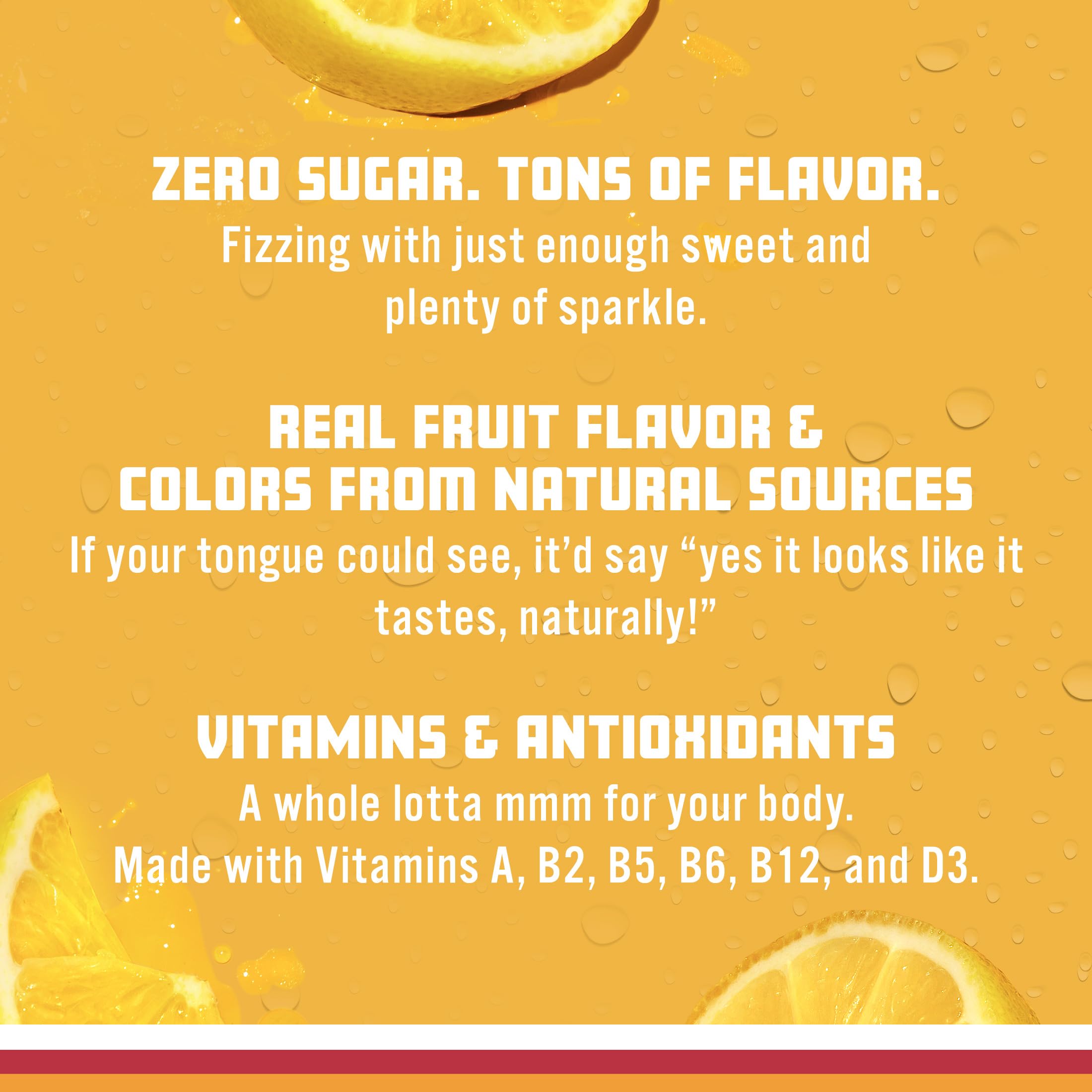 Natural color sources label detail on Sparkling Ice Classic Lemonade bottle.
