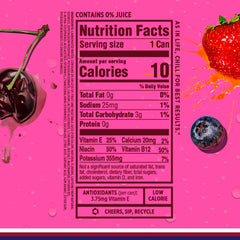 Chilled Sparkling Ice Energy Berry Blast can in a cooler for on-the-go refreshment