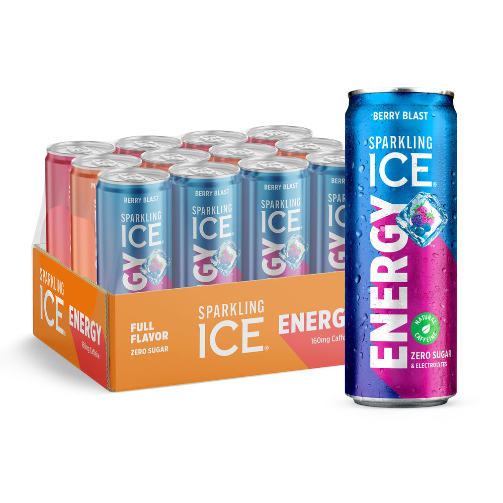 Sparkling Ice Energy Berry Blast can for a fruity pick-me-up with zero sugar.