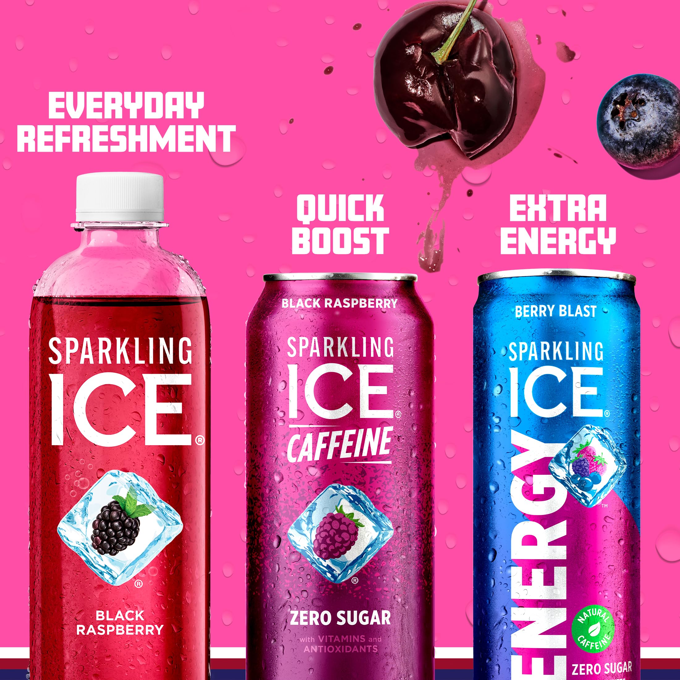 Sparkling Ice Energy vitamin label highlights B12 and electrolytes.