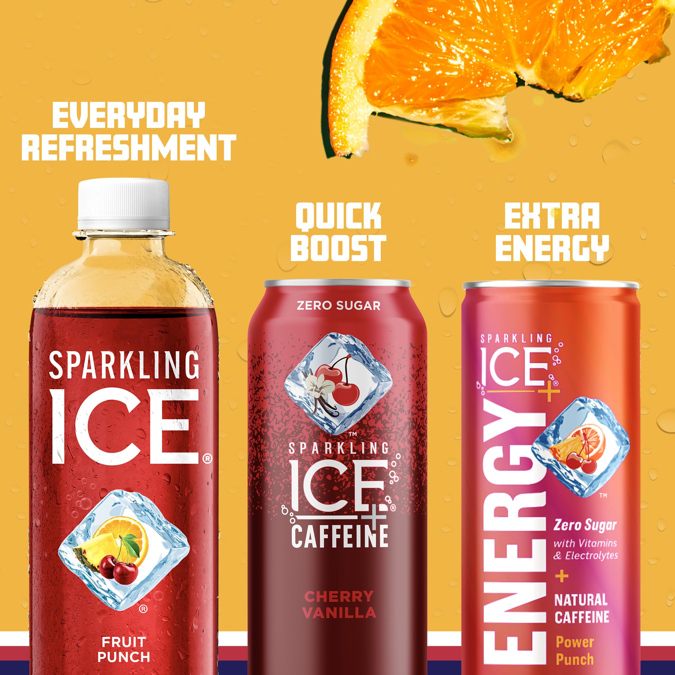 Sparkling Ice Fruit Punch carbonation bubbles highlight a bright thirst-quenching experience