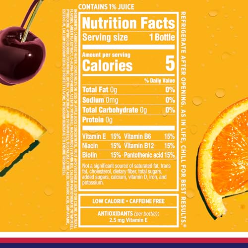 Sparkling Ice Fruit Punch label detail highlights vitamins and antioxidants in a bright bottle