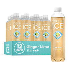 Sparkling Ice Ginger Lime bottle with zero sugar and vitamin boost.