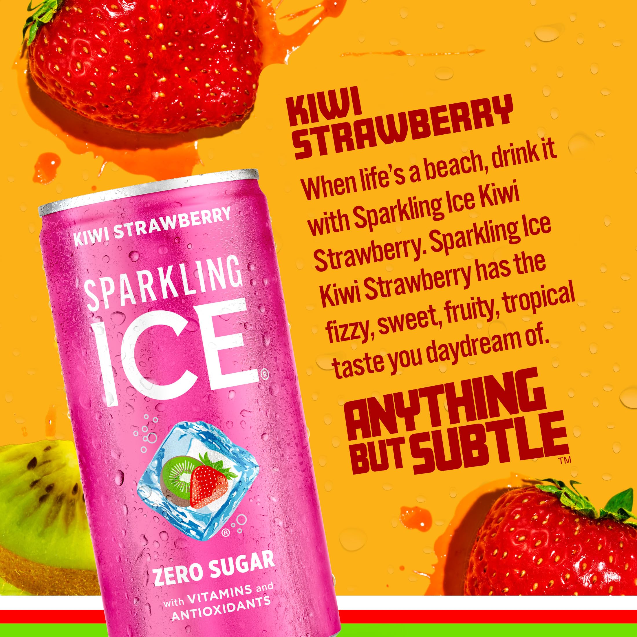 Pour Sparkling Ice Kiwi Strawberry into a glass for a crisp zero-sugar sip.