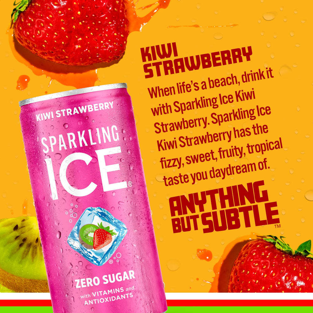 Pour Sparkling Ice Kiwi Strawberry into a glass for a crisp zero-sugar sip.
