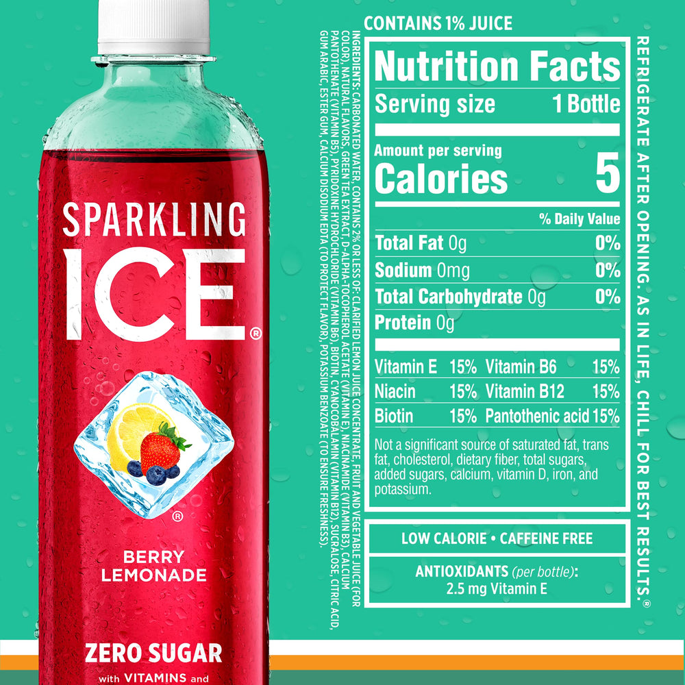 Sparkling Ice Berry Lemonade bottle with bold flavor