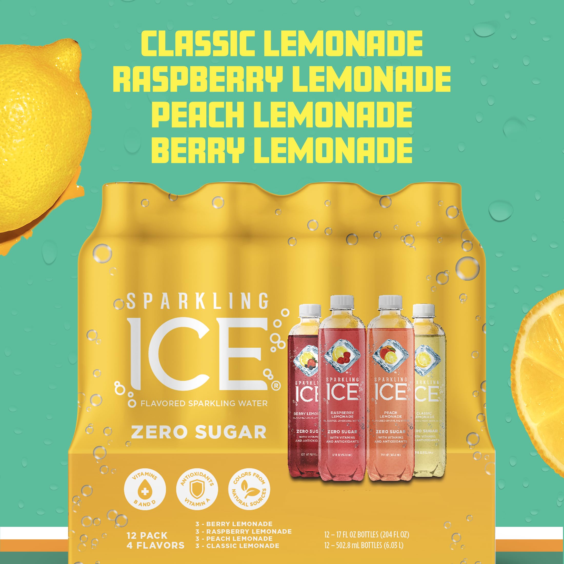 Sparkling Ice Peach Lemonade bottle with refreshing aroma