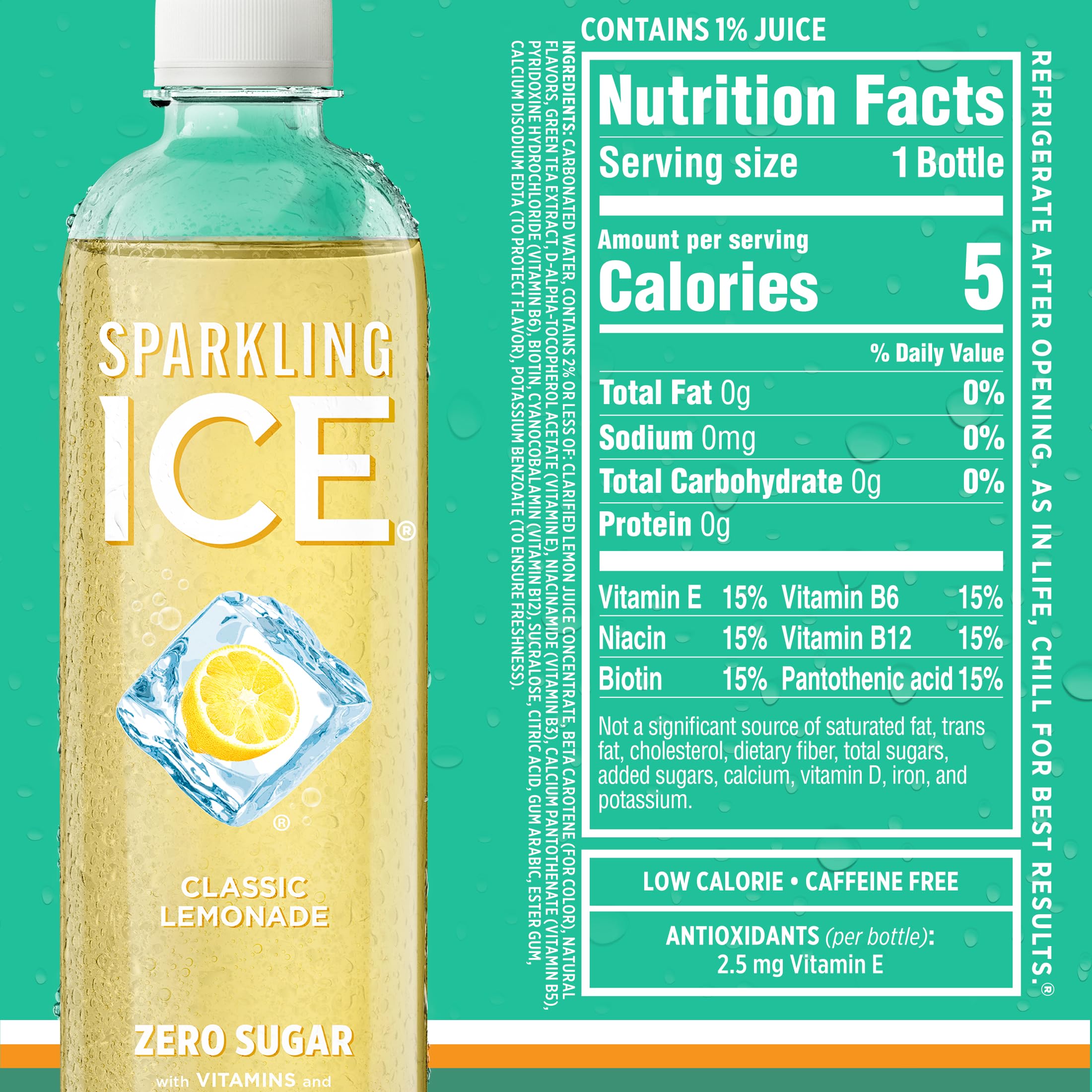 Sparkling Ice Raspberry Lemonade bottle with vibrant natural color