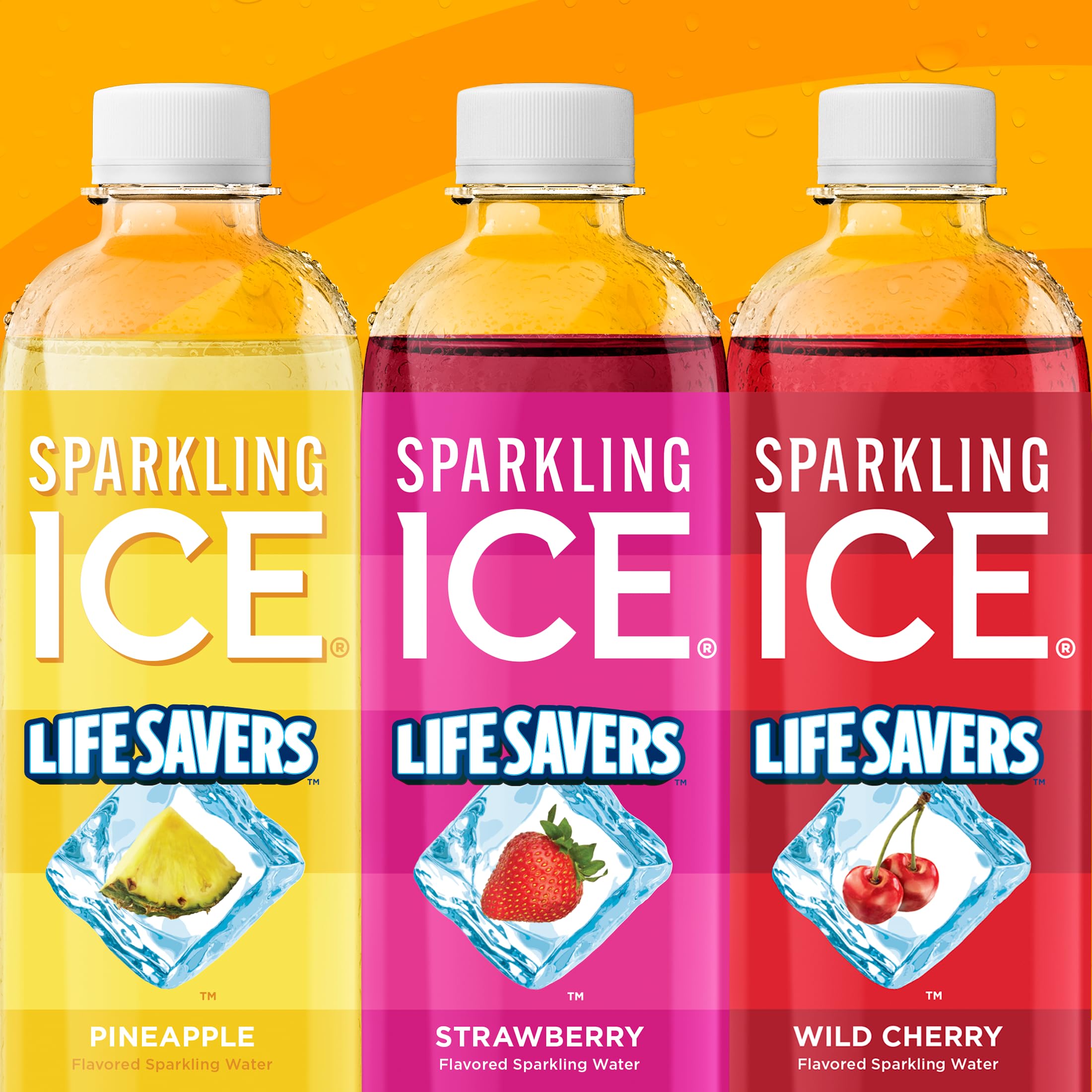 Sparkling Ice Lifesavers Pineapple bottle in pack highlights on-the-go refreshment.