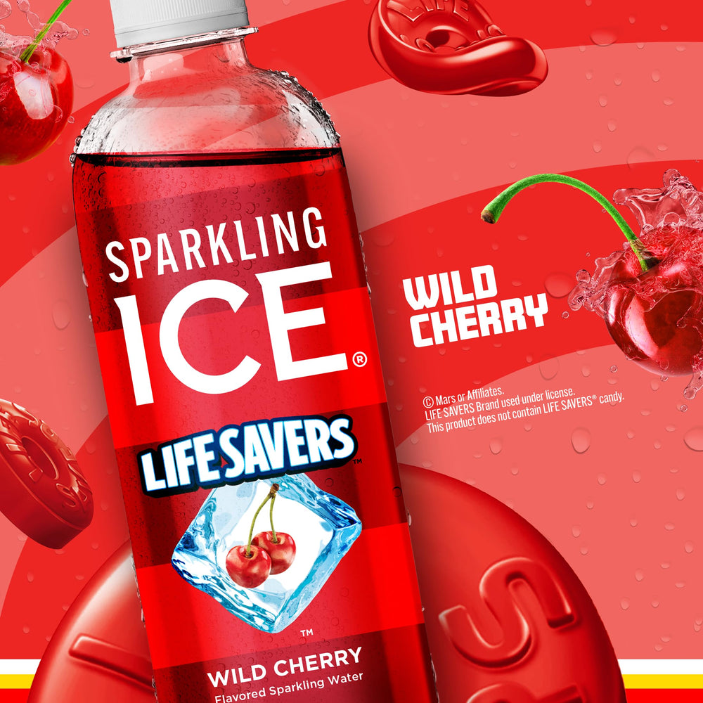 Sparkling Ice Lifesavers Wild Cherry ready for a mocktail or casual sip