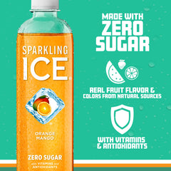 Sparkling Ice Orange Mango pack of 12 offers convenient, low-calorie refreshment.