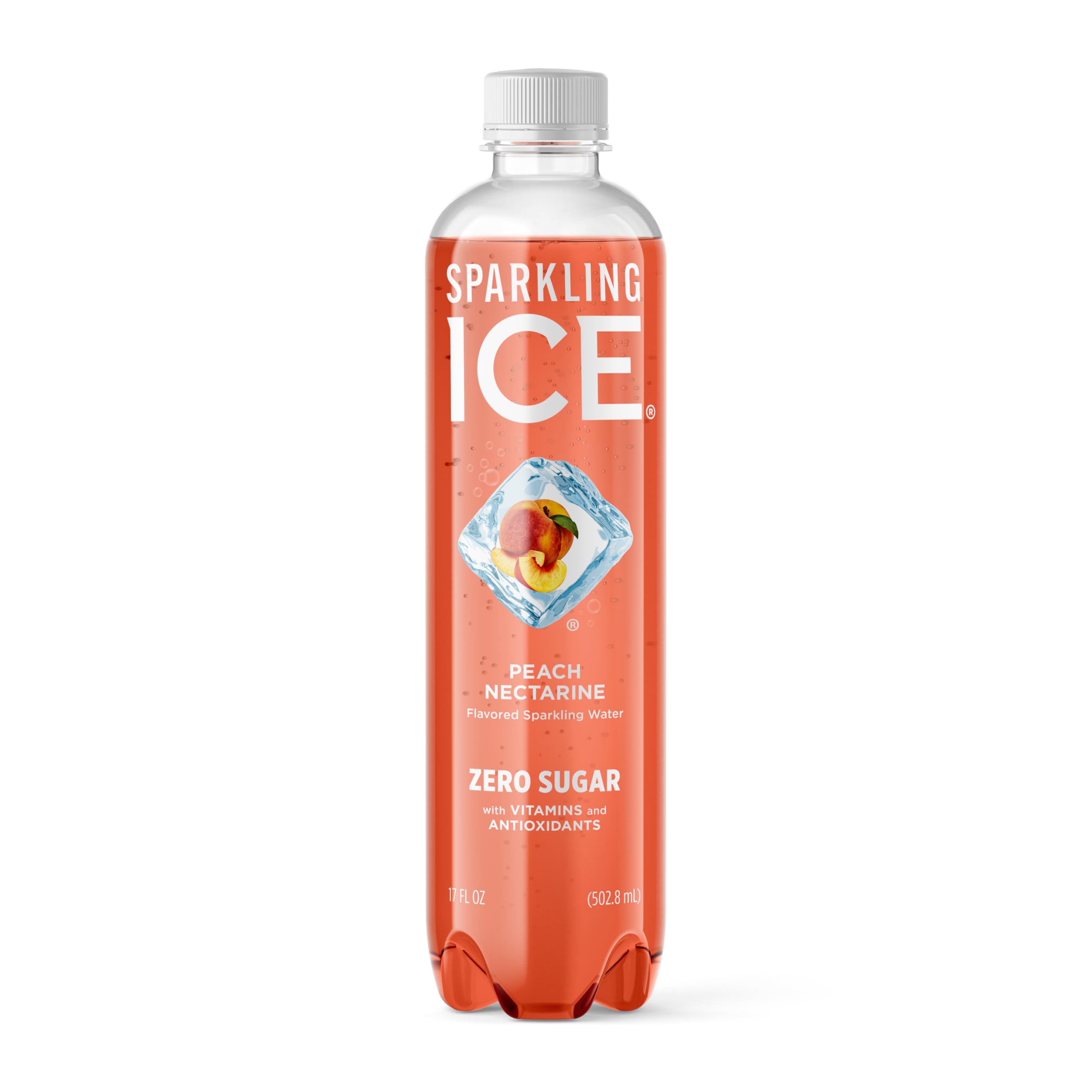 Sparkling Ice Peach Nectarine bottle front with bold zero sugar flavor.