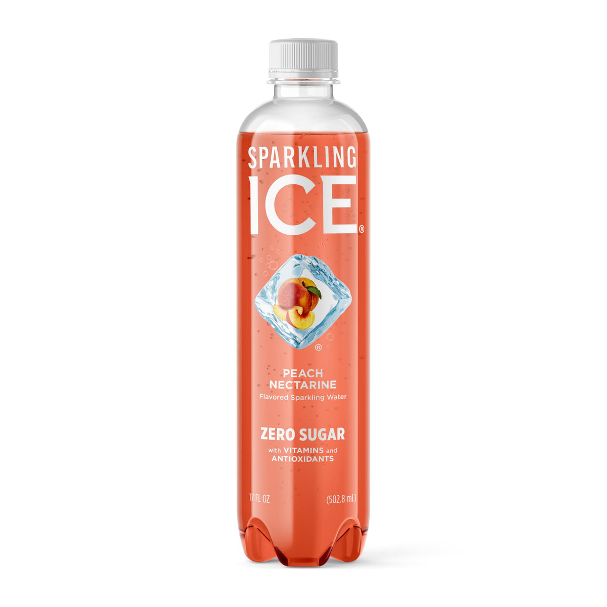 Sparkling Ice Peach Nectarine bottle front with bold zero sugar flavor.
