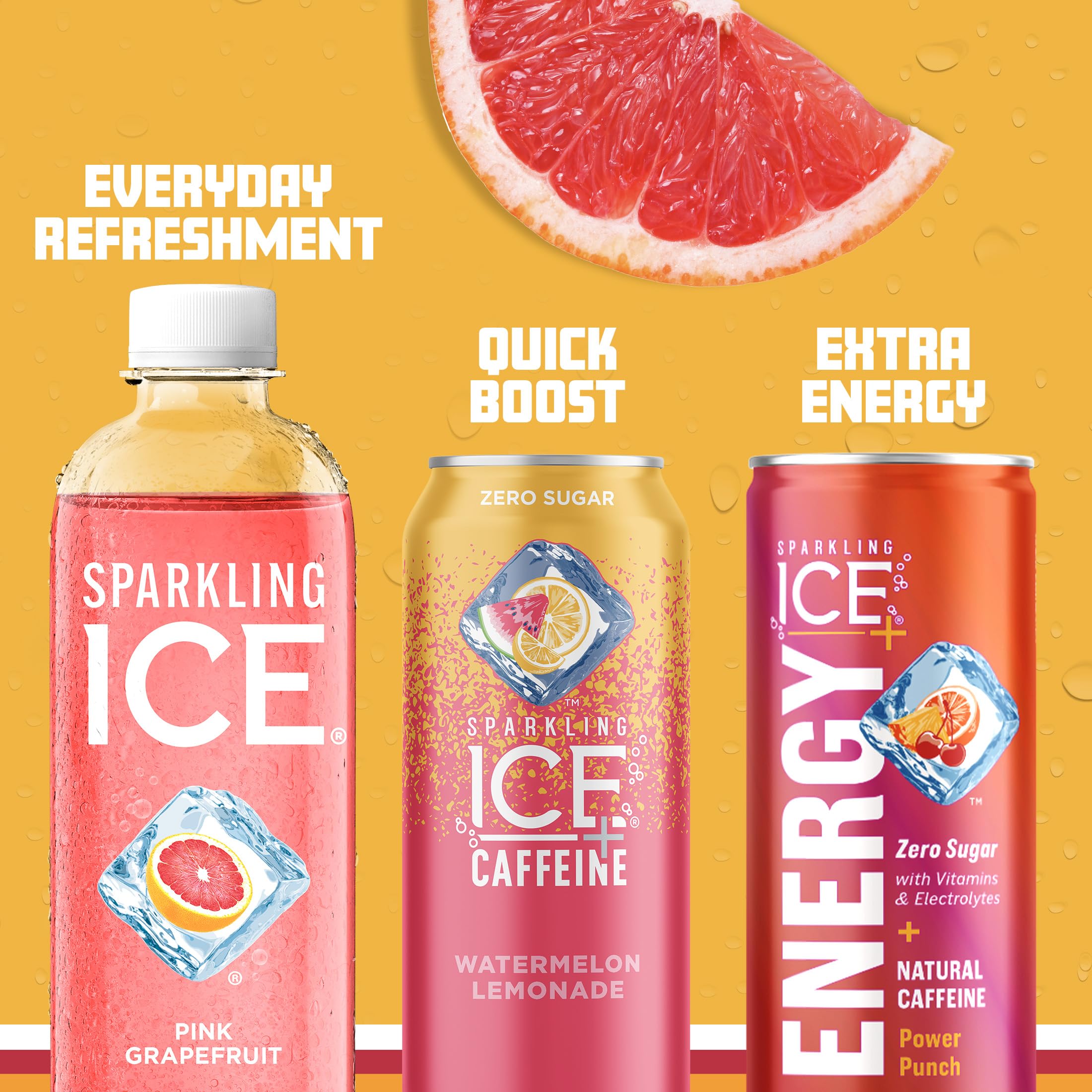 Sparkling Ice Pink Grapefruit with grapefruit slice garnish for a bright finish