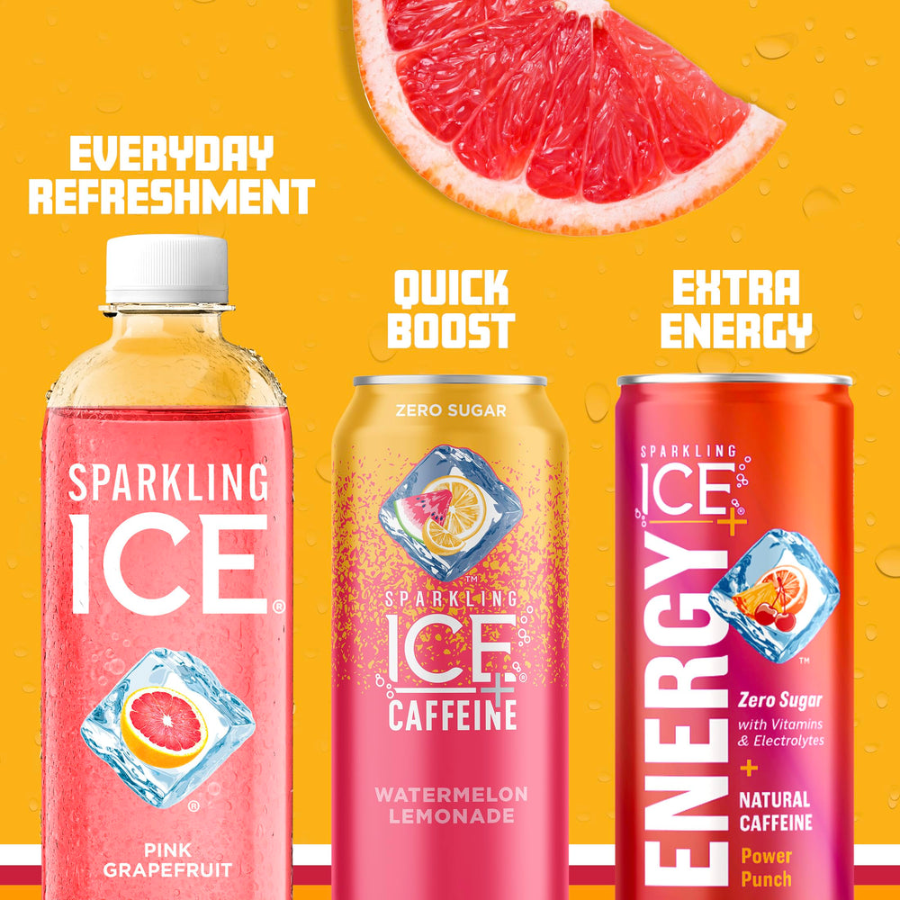 Sparkling Ice Pink Grapefruit with grapefruit slice garnish for a bright finish