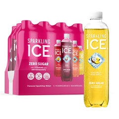 Sparkling Ice Black Cherry bottle pour for refreshing hydration during workouts.