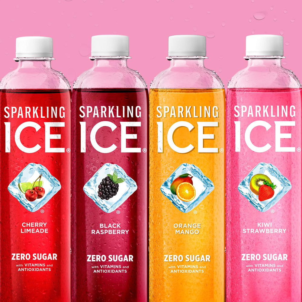 Sparkling Ice Purple Pack close-up fizz and vibrant color.