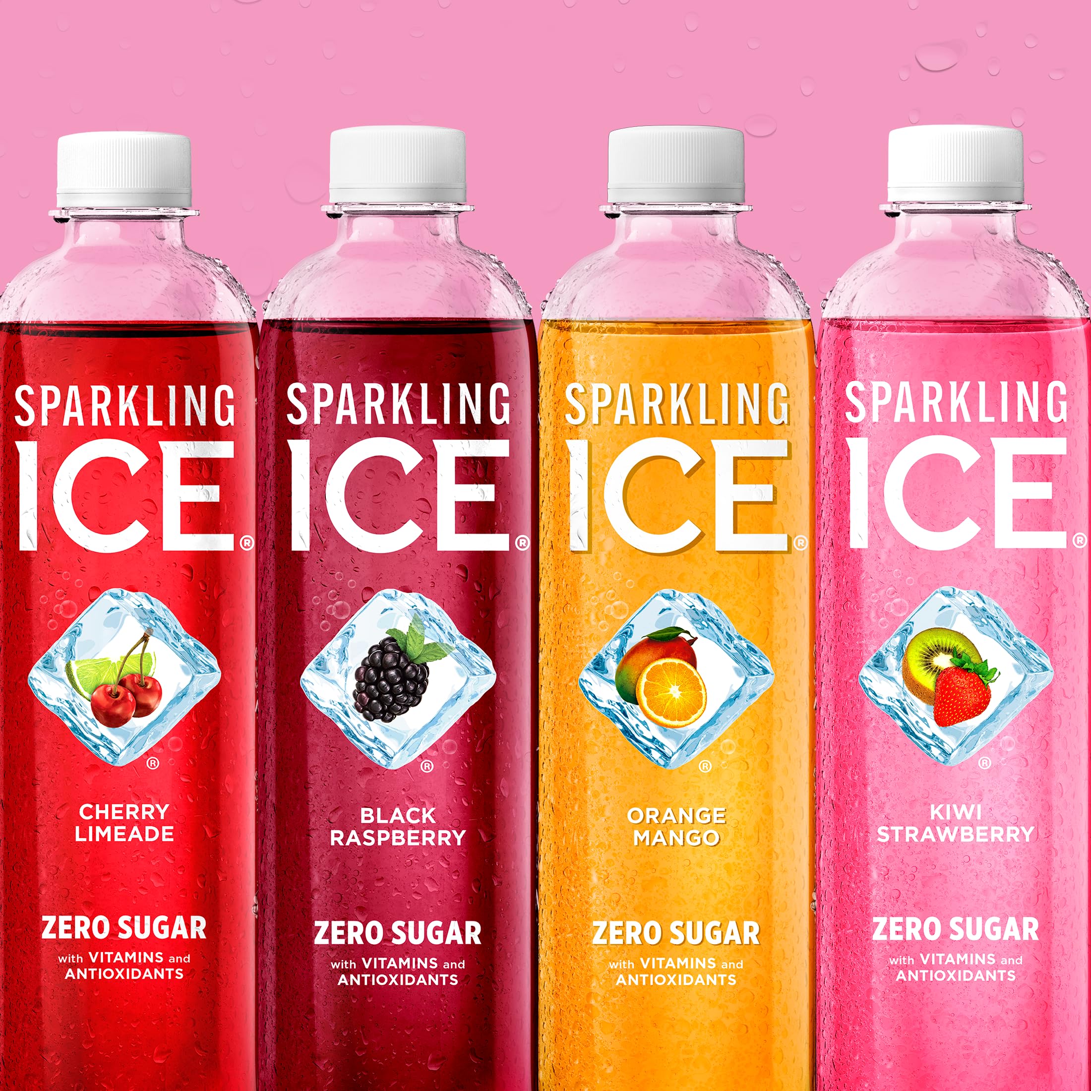 Sparkling Ice Purple Pack close-up fizz and vibrant color.
