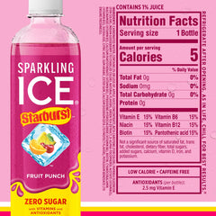 Sparkling Ice STARBURST cherry bottle ready for a refreshing, low-calorie sip.
