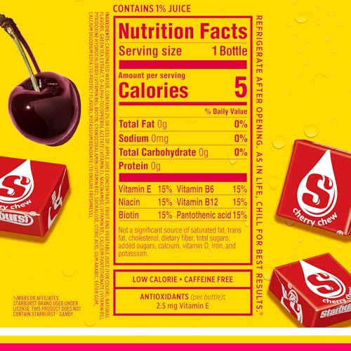 Glass of Sparkling Ice STARBURST Cherry with vibrant color and effervescence