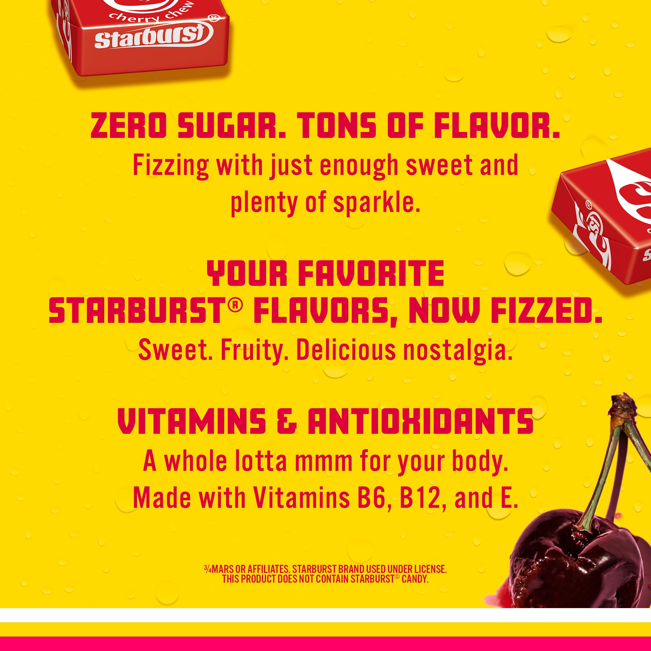 Sparkling Ice STARBURST Cherry nutrition facts highlight vitamins and antioxidants