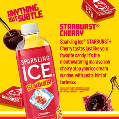Pouring Sparkling Ice STARBURST Cherry for a fizzy, refreshing sip