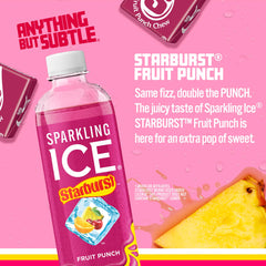 Sparkling Ice STARBURST bottle side view highlighting vitamins.
