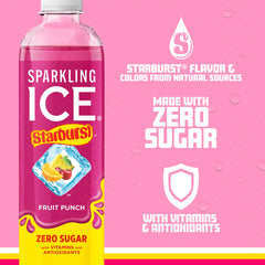 Sparkling Ice STARBURST bottle top showing natural color sources.