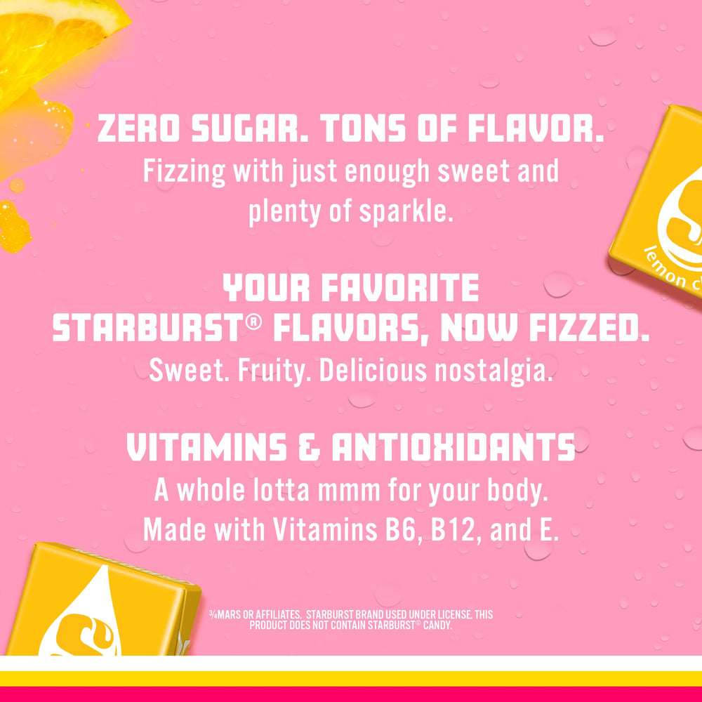 Sparkling Ice STARBURST Lemon 12-pack ready for on-the-go hydration.