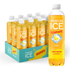 Sparkling Ice STARBURST Lemon bottle with zero sugar and vitamin boost.