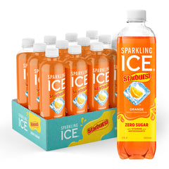 Sparkling Ice STARBURST Orange bottle front, zero sugar with vitamins