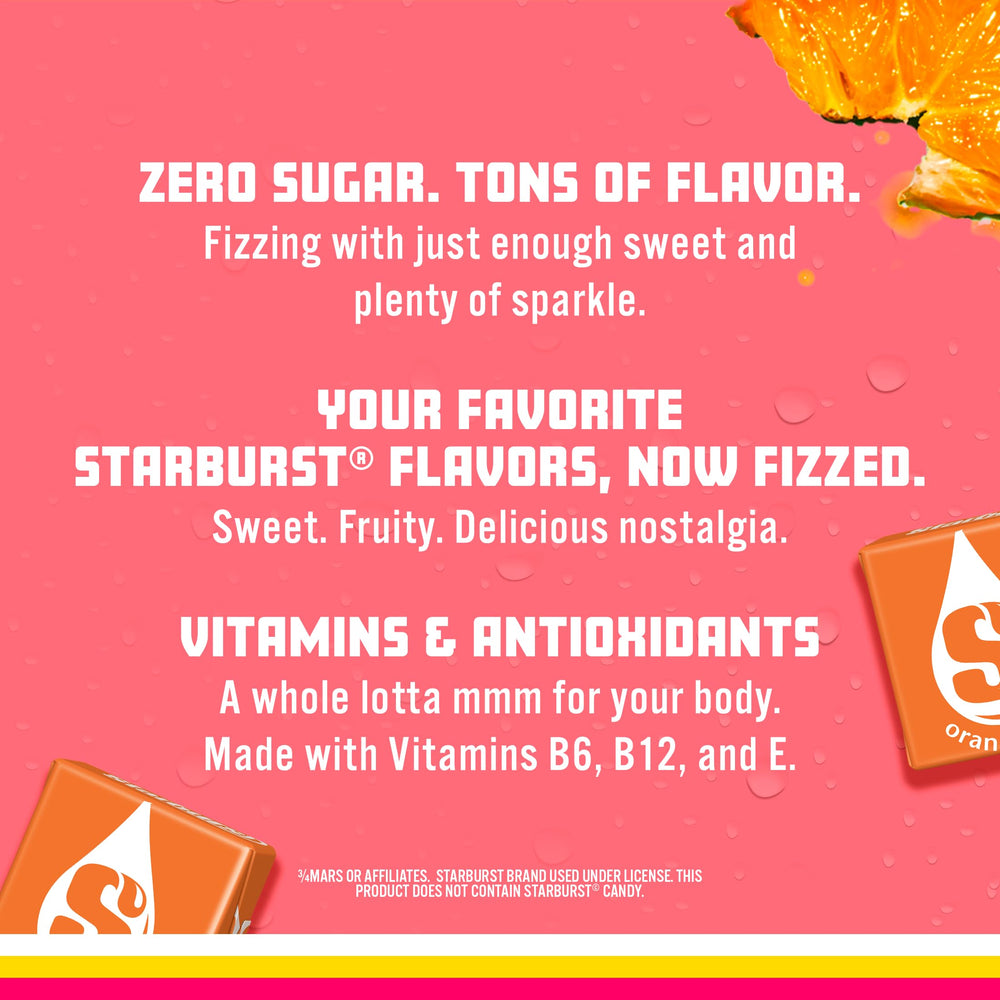 Sparkling Ice STARBURST Orange pack 12, zero sugar low-calorie beverage