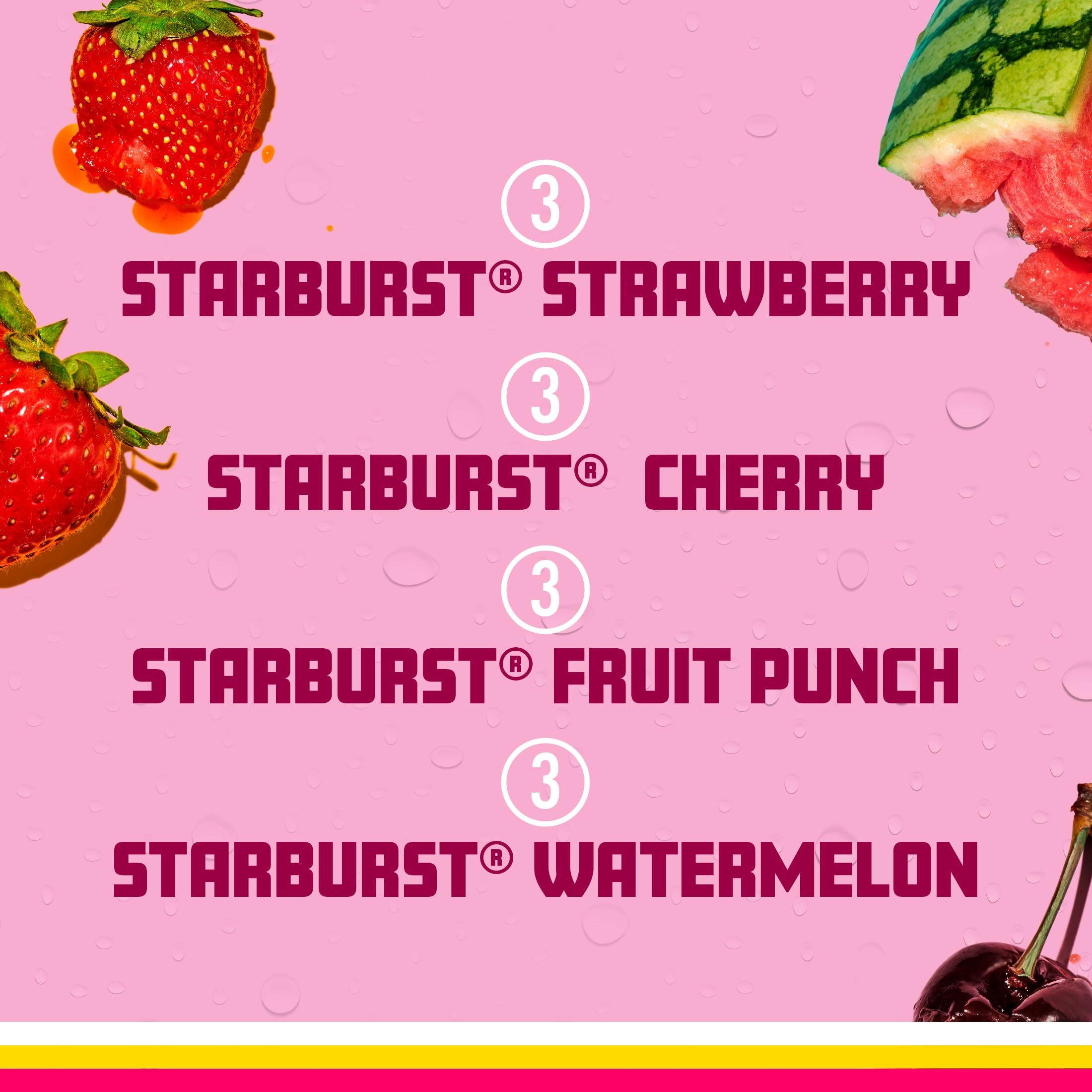 Sparkling Ice STARBURST pack display highlighting multiple flavors at a glance.