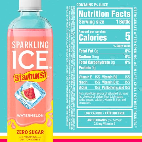 Sparkling Ice Starburst Red Pack mixed flavors on a tray inviting tasting