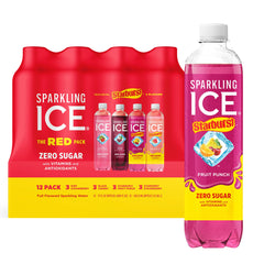 Sparkling Ice Starburst Red Pack Watermelon can offering refreshing zero-sugar flavor
