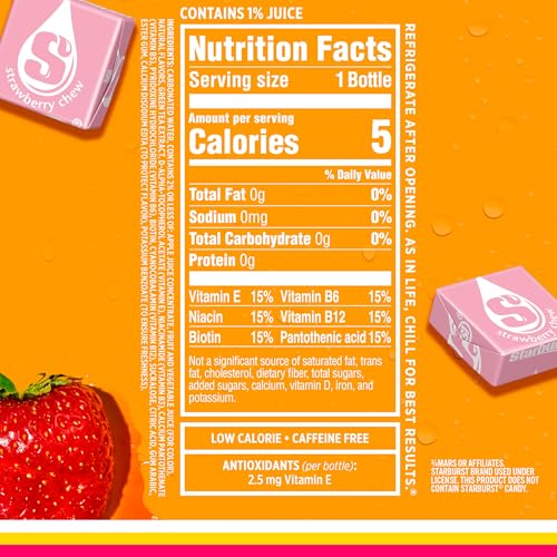 Sparkling Ice STARBURST Strawberry fizz close-up with vibrant bubbles for refreshment.