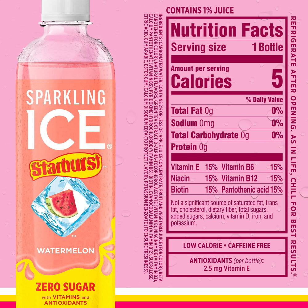 Sparkling Ice STARBURST 17 fl oz bottle ideal for on-the-go hydration.