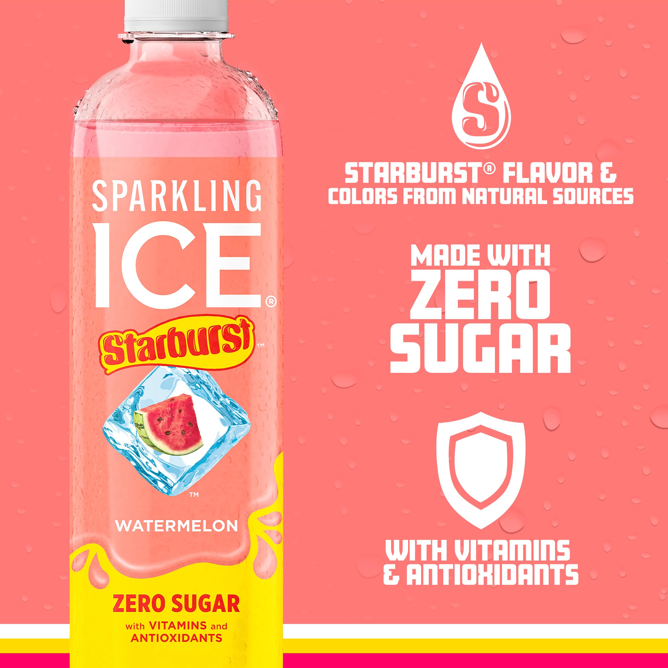 Sparkling Ice STARBURST Watermelon 12-bottle pack, great for sharing