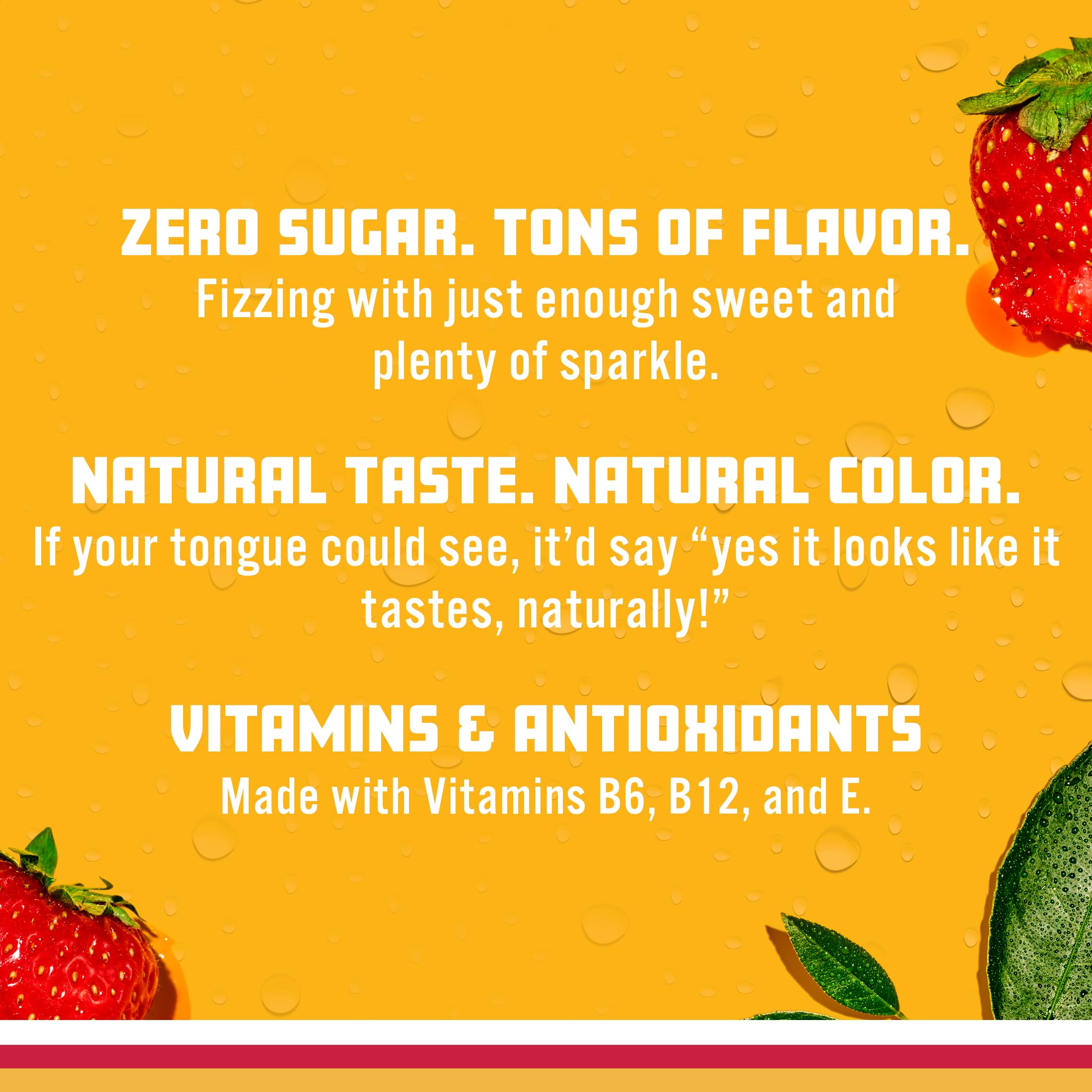 Sparkling Ice Strawberry Watermelon label closeup, natural color from fruit.