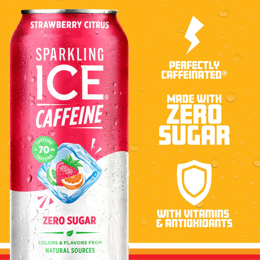 Sparkling Ice close-up of vitamins B6, B12, and E on the label.