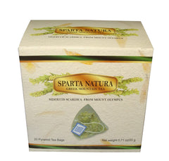 Spartanatura Greek Mountain Tea bags brewing for a pure, caffeine-free pleasure.