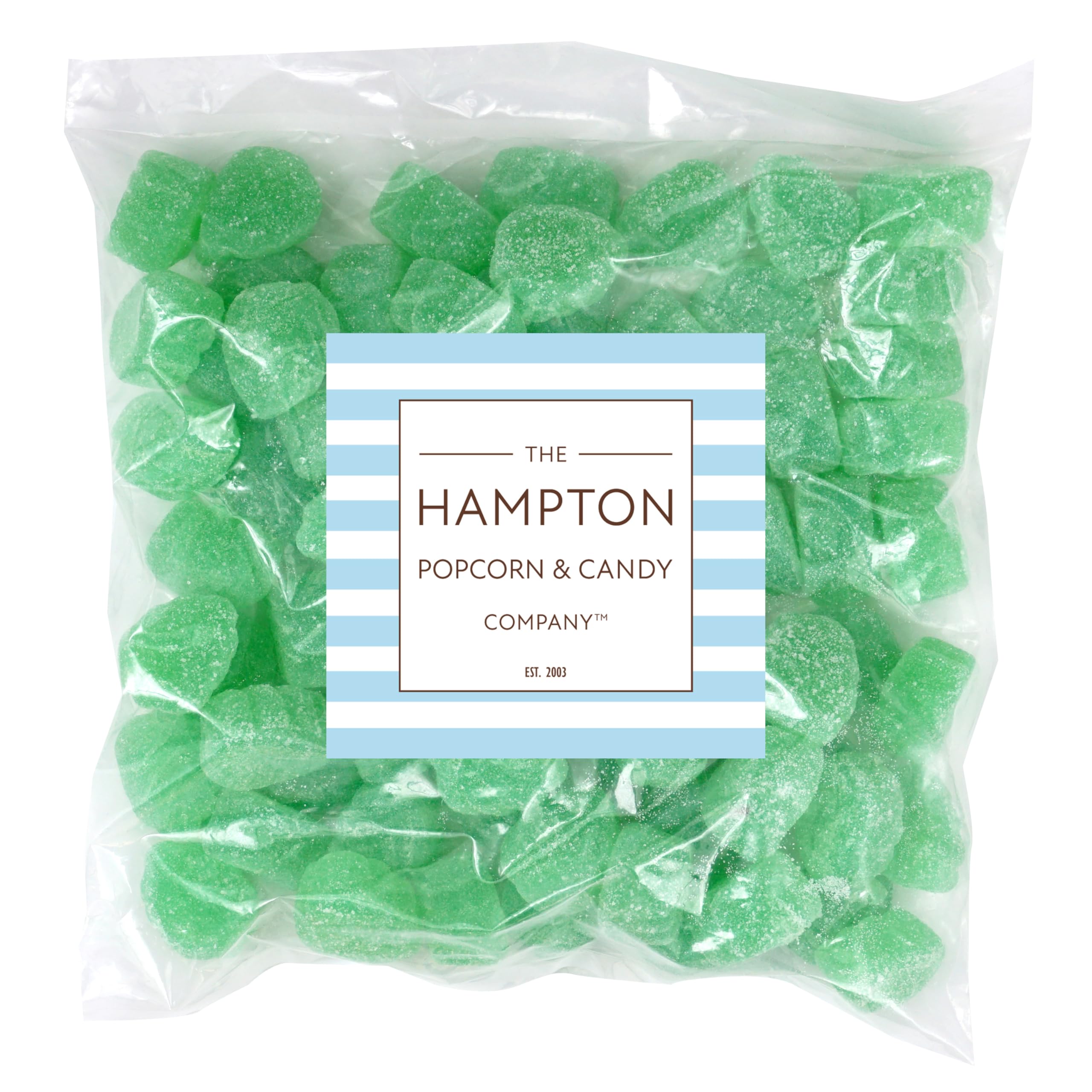Spearmint leaves candy close-up dusted with sugar, highlighting minty aroma.