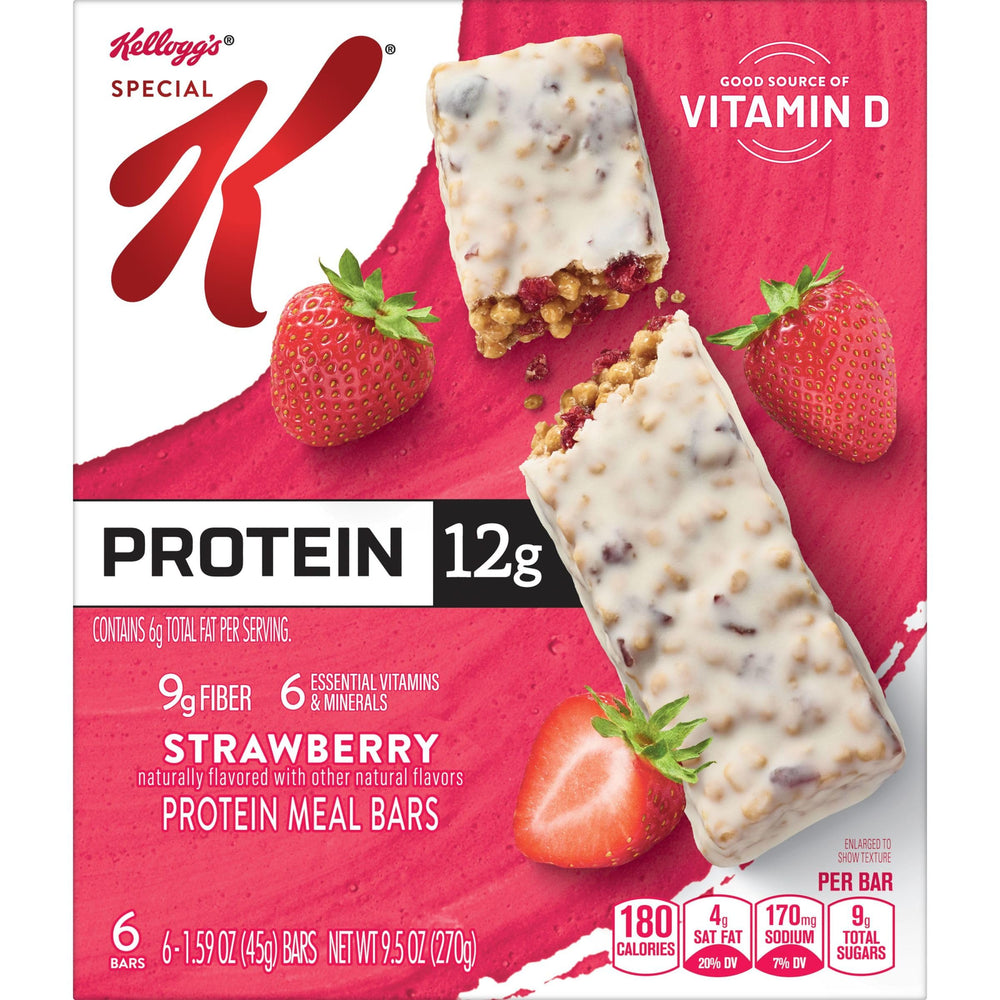 Desk setup with Special K Strawberry Bar showing quick snack option
